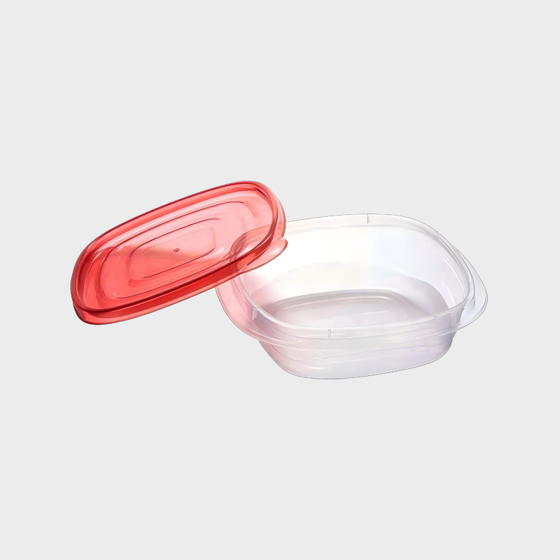 PFB018 650ml 마이크로 용량 정사각형 PP 식품 및 빨간색 뚜껑이 있는 농업용 저장 용기 세트