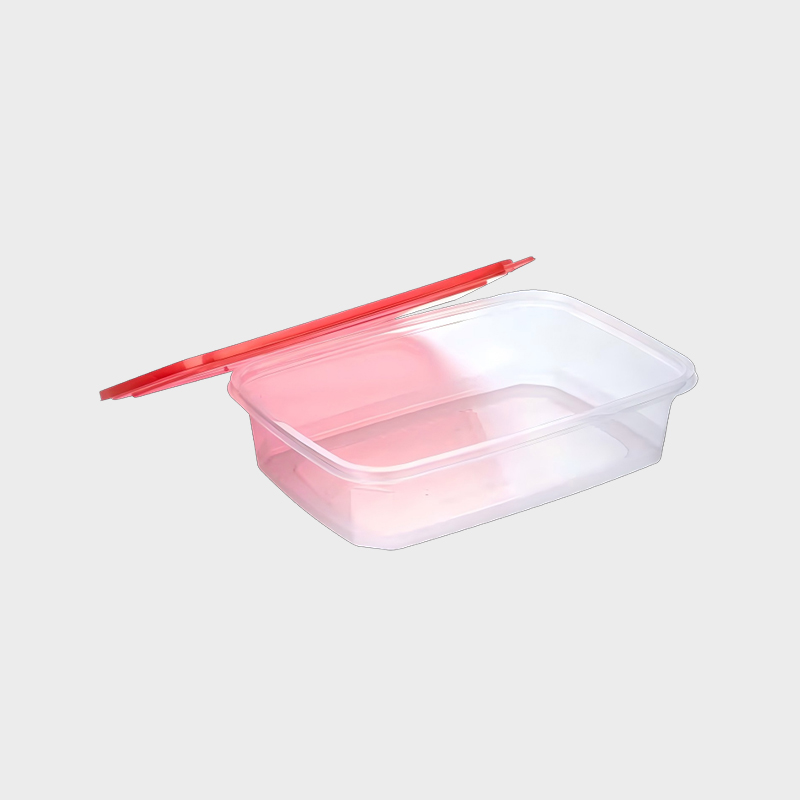 PFB056 3700ml 직사각형 PP 식품 및 빨간색 뚜껑이 있는 농업용 저장 용기 세트